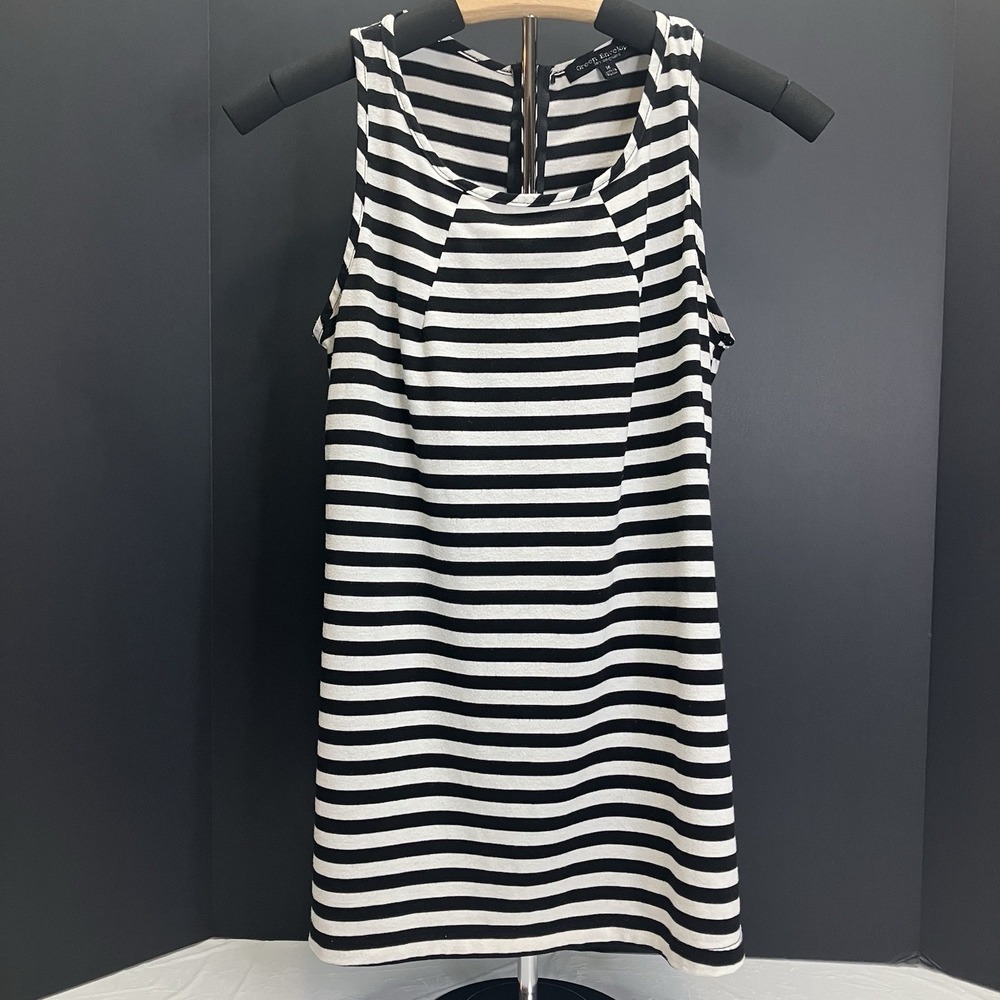 Green Envelope Womens Black & White Striped A Line Trapeze Tank Top Shirt Size M